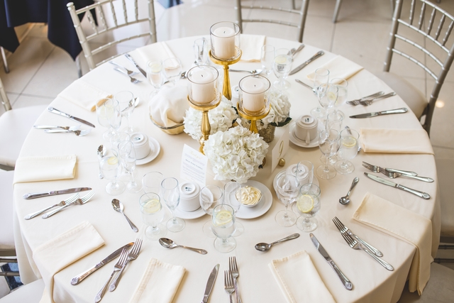 Wedding reception table.